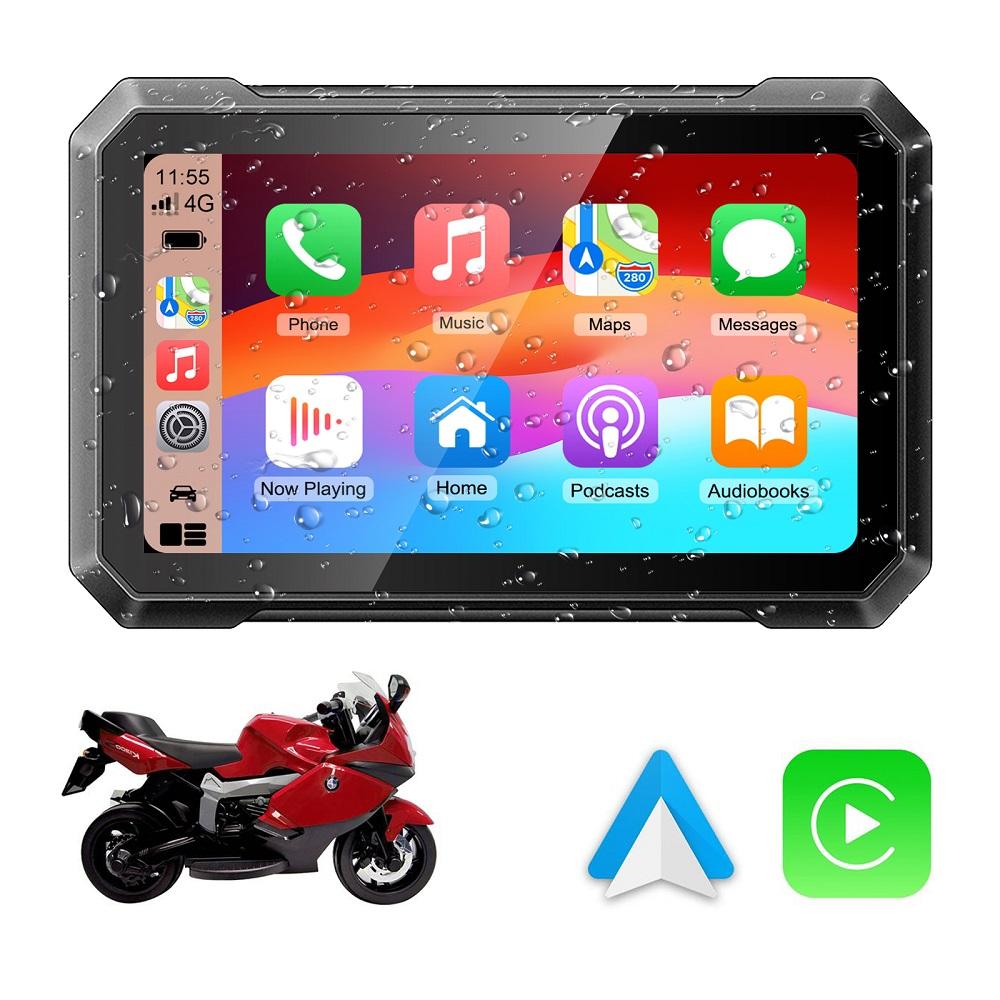 

7inch Motorcycle Wireless Carplay Android Auto Moto Portable GPS Navigation Touch Screen Display IPX7 Waterproof Car Radio play