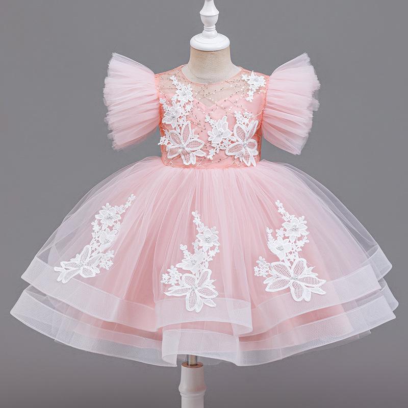 Girls' Mesh Princess Dress - Puffy Gown for Weddings, Holidays, Parties, Performances & Children's Day Gift.