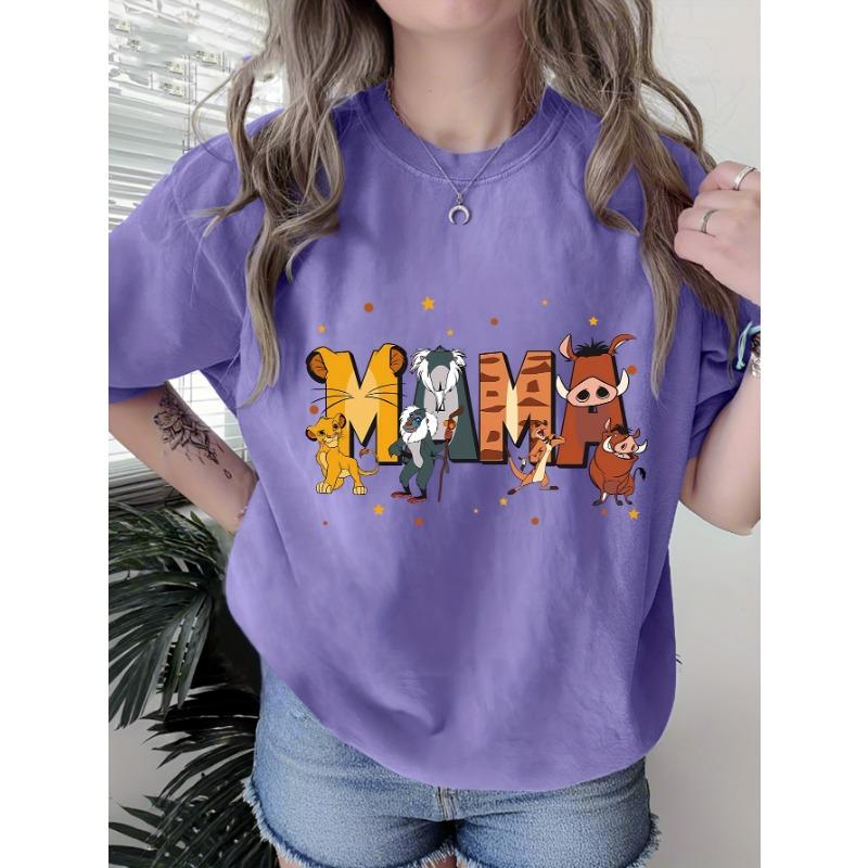 

Women s T-Shirt Cute Animal Print Fashion Casual Round Neck Short-Sleeved Outdoor Street Oversized Summer Ladies Clothing S