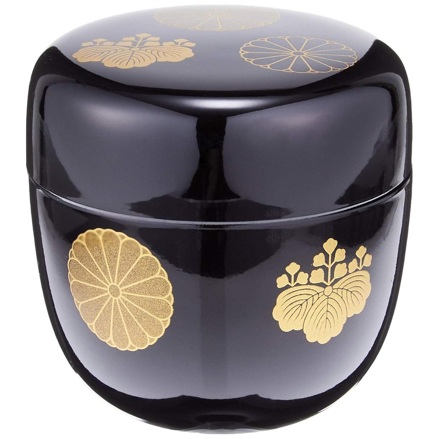 Nakatani Brothers Trading Company Yamanaka Lacquerware 2.2 Natsume (with inner lid) Black Kodaiji Maki-e 33-4805 -