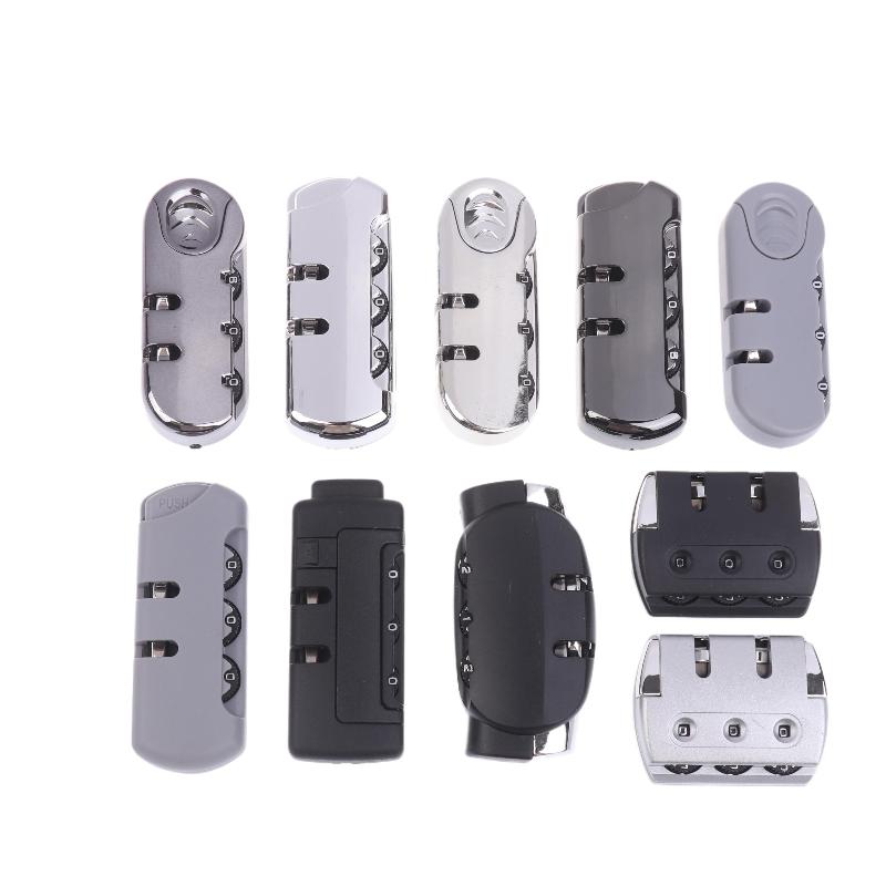 2Sets 3 Digits Luggage Lock Zinc Alloy Lock Catch Plastic Frosted Appearance Suitcase Password Security Lock With Screws