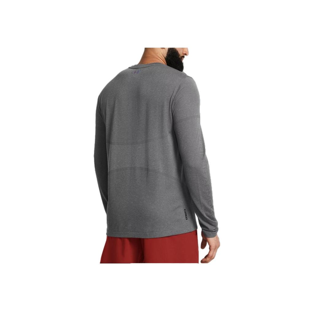 Under Armour Rush Seamless Soft Knit Long Sleeve Quick Dry T-Shirt Men Tops Gray 1379282-025