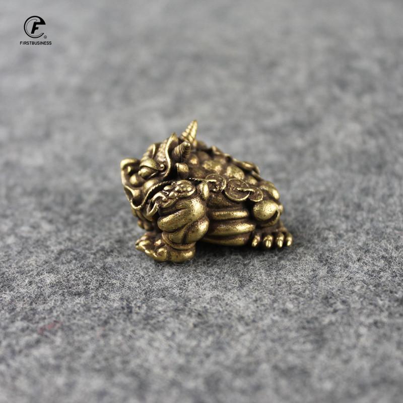 solid copper Frog Feng Shui Toad Chinese Golden Frog Money Lucky Fortune Wealth Office Tabletop Ornament Home Decor Lucky Gifts
