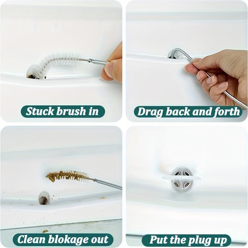 5pcs/1set, Refrigerator Through-Hole Brush | Dredging Cleaning Tool, Obstacle Remover, Household Cleaning Outlet Cleaner