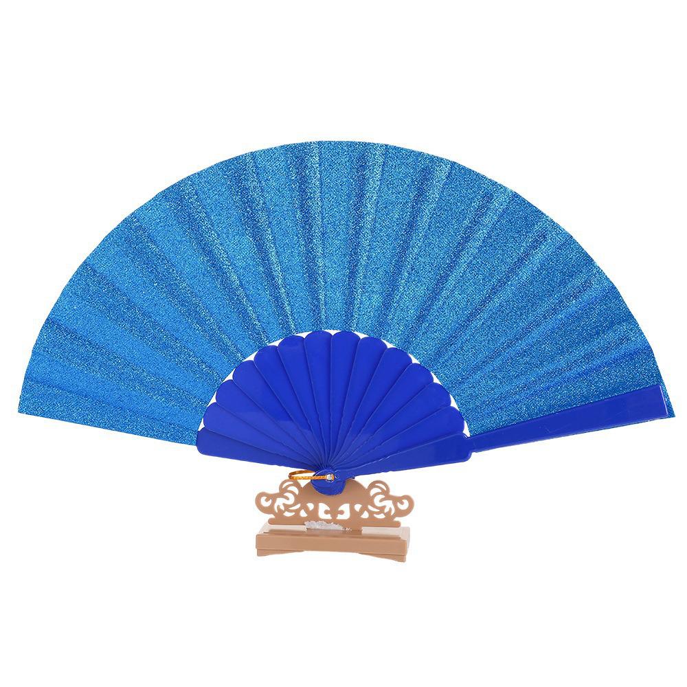 Leque dobrável de 7 polegadas de cor sólida - Acessório de performance de dança e para refrescar