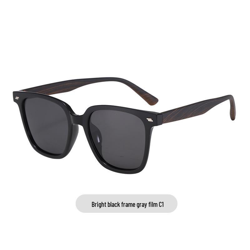2025 Unisex High-End Retro Street Style Polarized Sunglasses with Wood Grain Legs