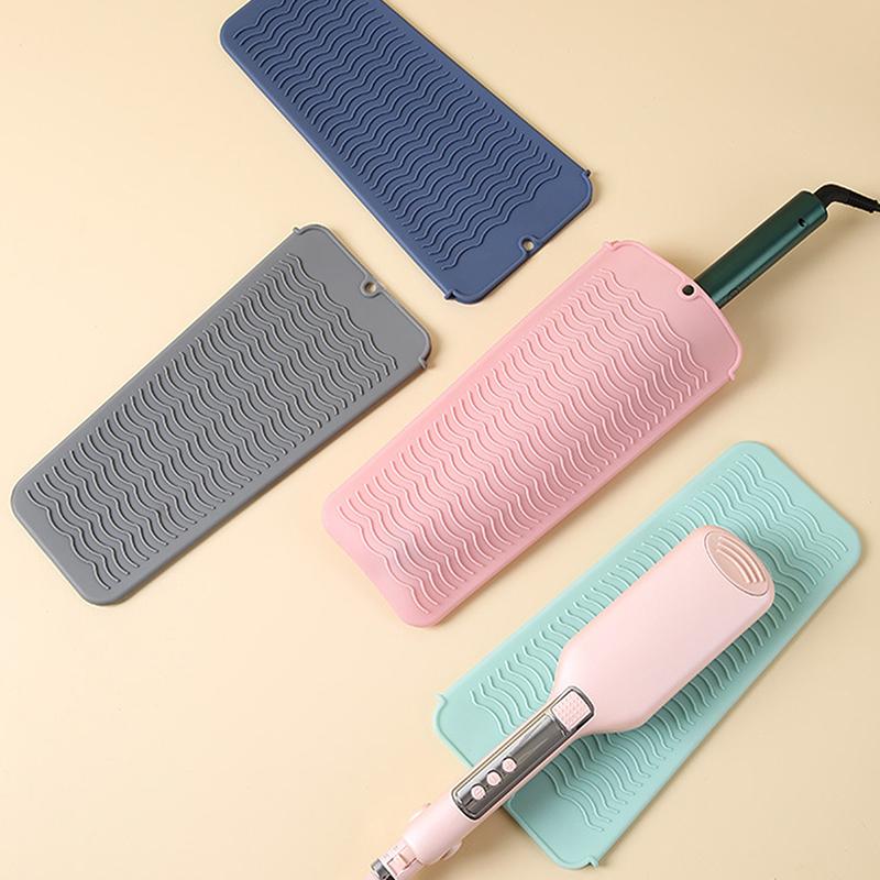 Heatheat Resistant Silicone Mat Pouch For Flat Iron, Curler Wand, Hot Waver, Salon Tools Appliances, Portable Styling Heat Mat