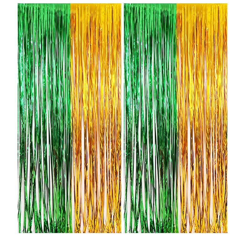 Color-Block Tinsel Curtain 1x2m - Festive Background for Christmas, Halloween, and Birthdays