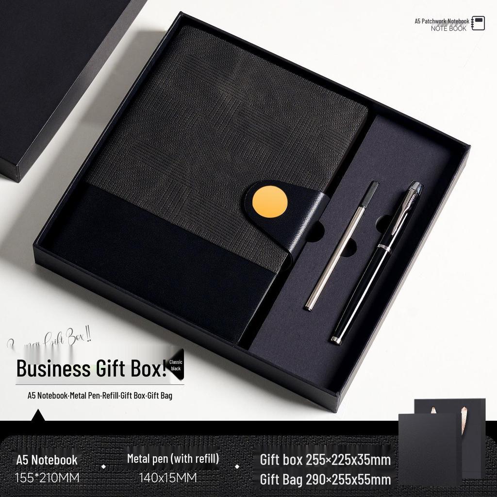 A5 Soft Leather Buckle Notebook: Customizable Diary Gift Set