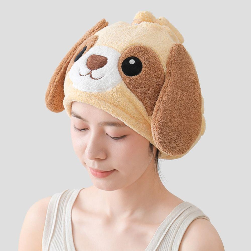 Absorbent Dry Hair Caps Soft Plush Shower Cap Cute Dry Hair Towel  Hair