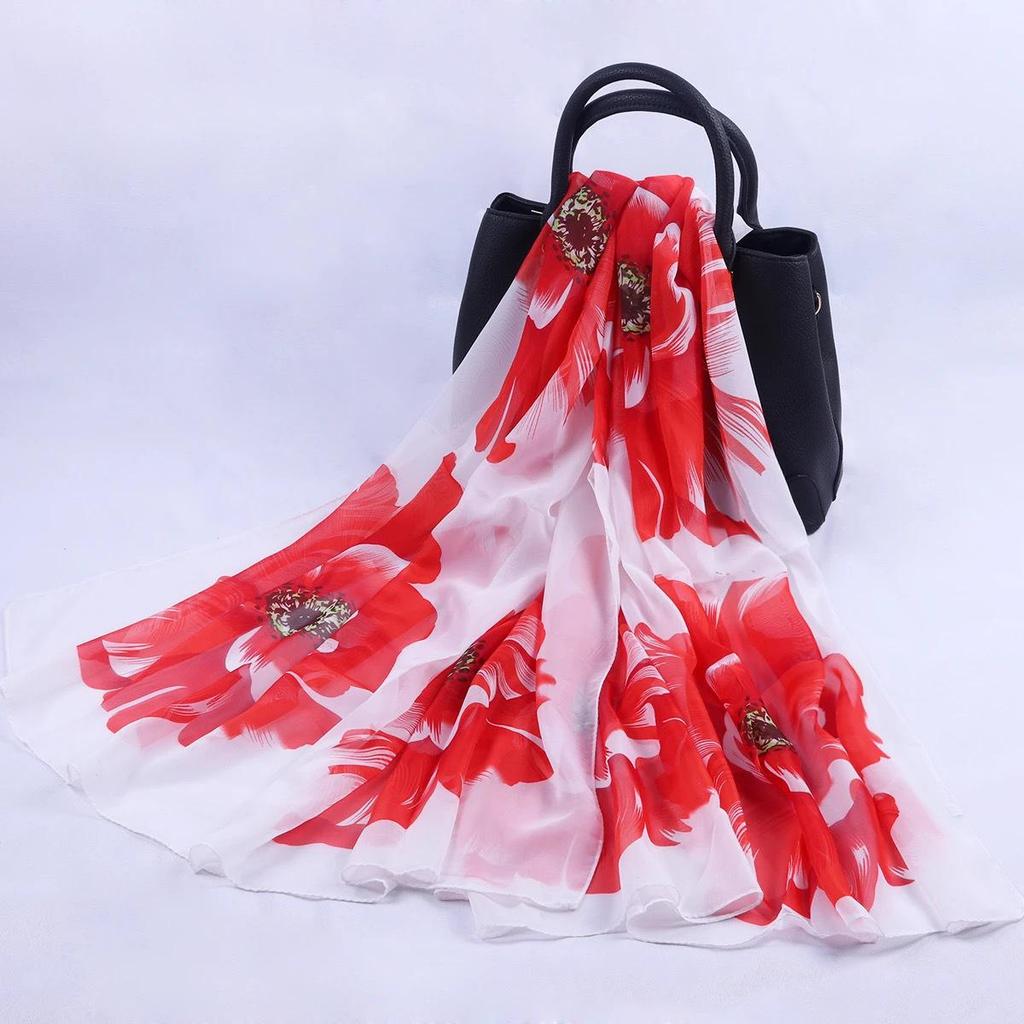 All-Season Oversized Chiffon Scarf for Women - Sun Protection & Versatile Wear