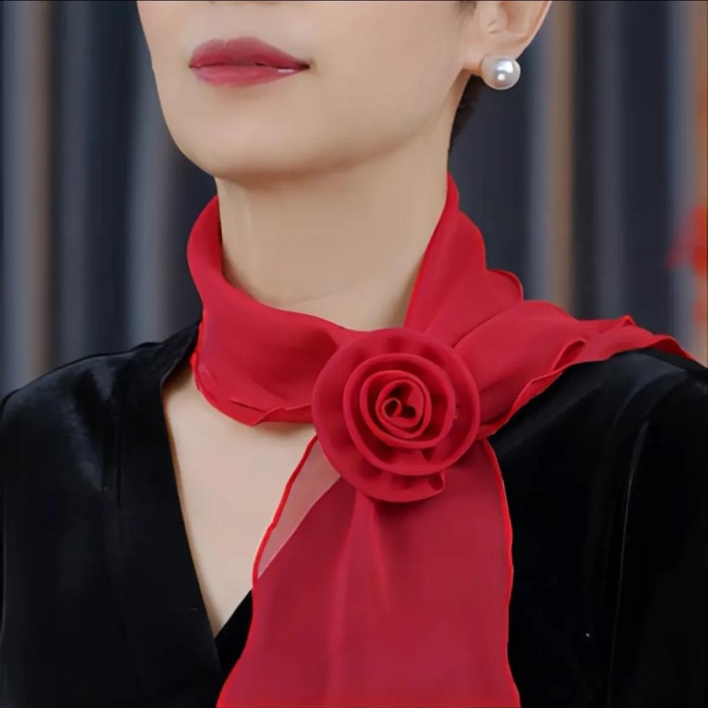 WTEMPO Solid Color Soft Thin Silk Scarves Retro Elegant Fashion Women's Spring Summer Versatile Casual Outdoor Sunscreen Scarves