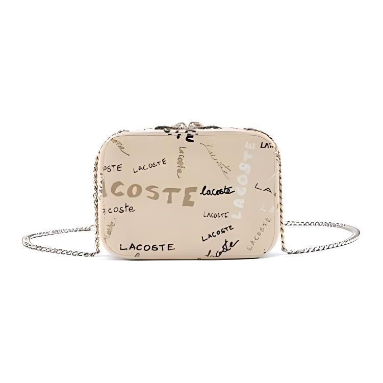 Lacoste Fashion Casual Vintage French Leather Shoulder Crossbody Bag Small Women bags Oyster-Gray NF3584NJ-254717 Oyster GraySmall 20390₽