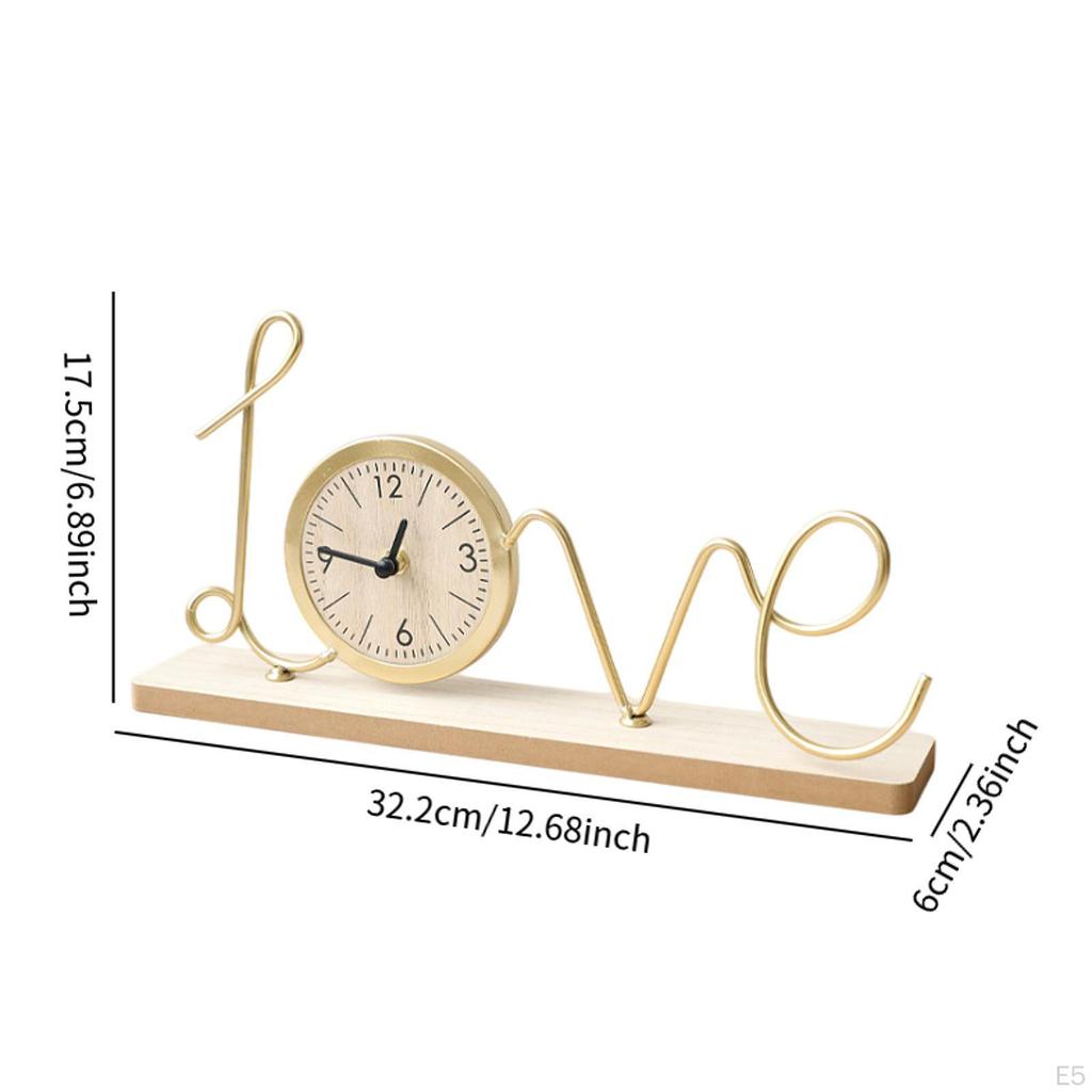 Artistic Clock Sculpture Table Timepiece Free Standing 32.2x6x17.5cm for Living Room