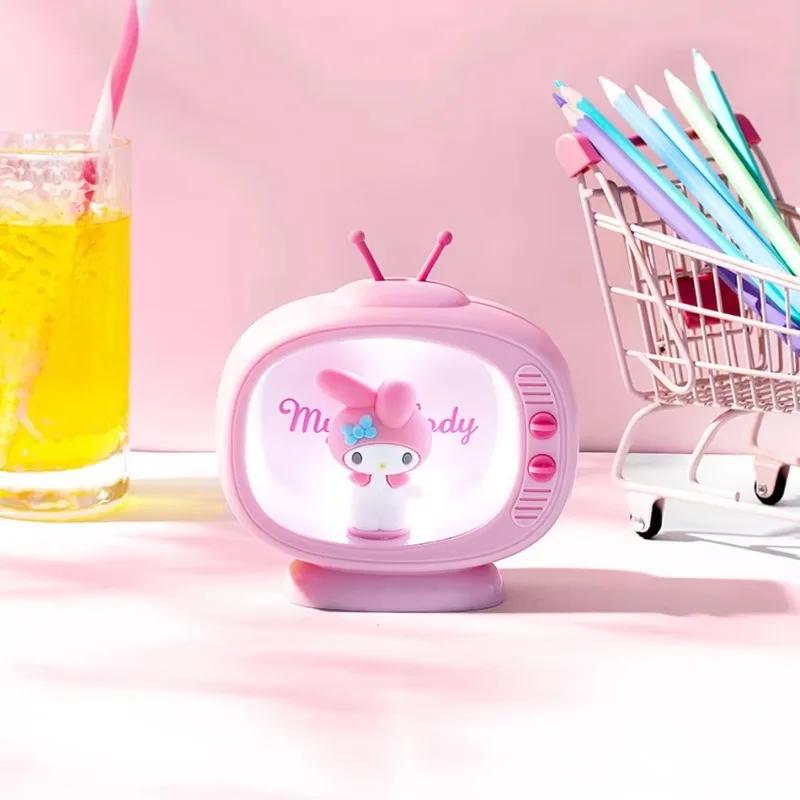 Kawaii Sanrio Anime Figure Cinnamoroll Night Light My Melody Hello Kitty Desktop Tv Model Decorate Ambient Light Gift for Girls