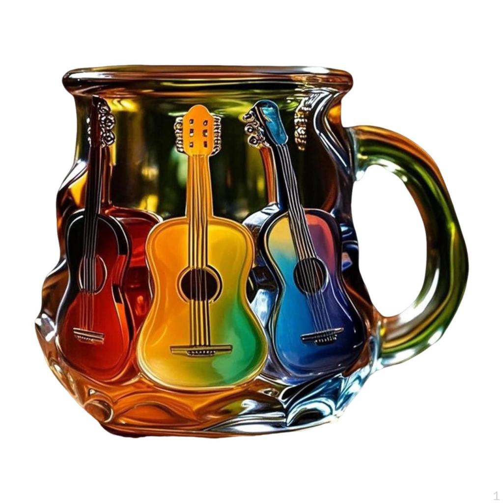 Guitar Mug Coffee Cup Multifunctional Unique Home Decor Resin Desktop Ornament for Bedroom Desk Men