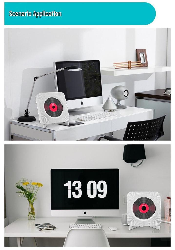 Second-Gen Wall-Mounted Bluetooth CD Player with Radio
