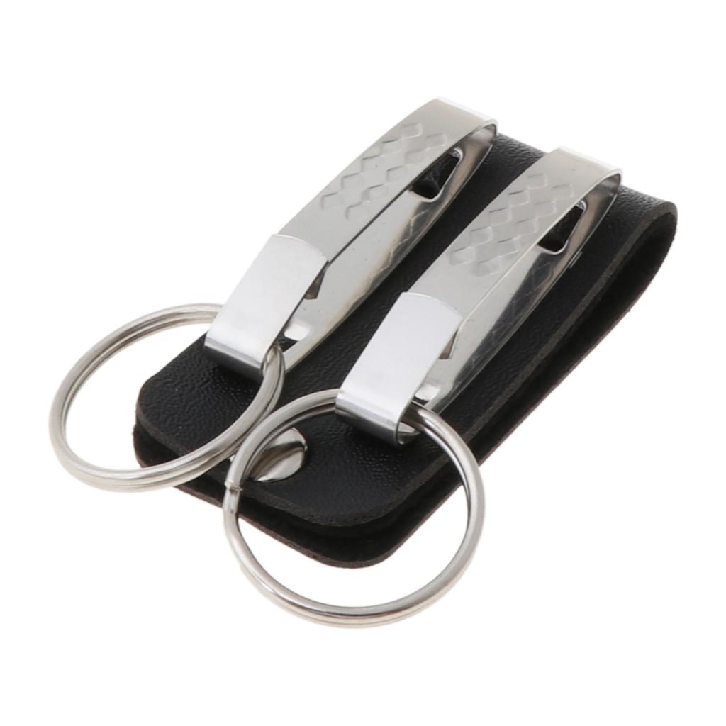 Portable Leather Belt Loop Keychain with Detachable Clips Belt for Key Chain Hol 1