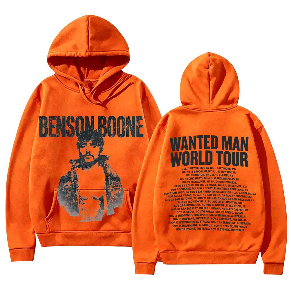 Benson Boone Merch Sweatshirts Wanted Man Asche Hoodie Mode High Street Kapuzenpullover Unisex Vintage Ästhetik Grafikdruck Pullover