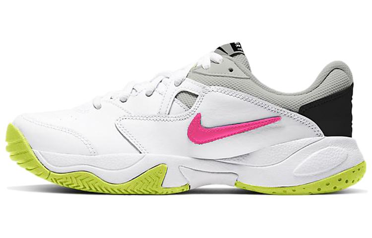 

Nike Court Lite 2 Slip Resistant Cushioning Kids Training Shoes White Gray Pink Kids CD0440-107 38.5