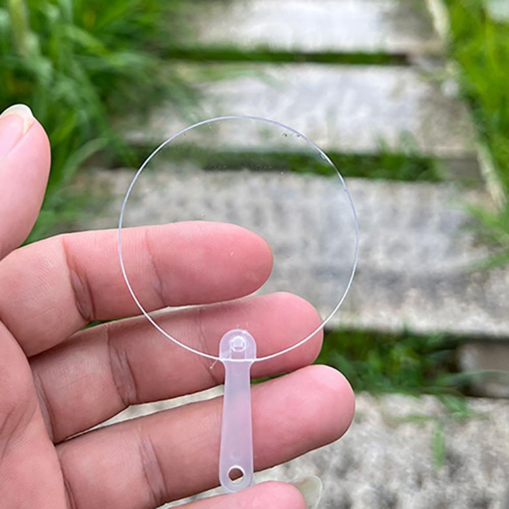 

50 шт. Круглые/В форме цветка/сердца Пустые веера DIY Детский художественный веер Мини прозрачный веер Подарок Round