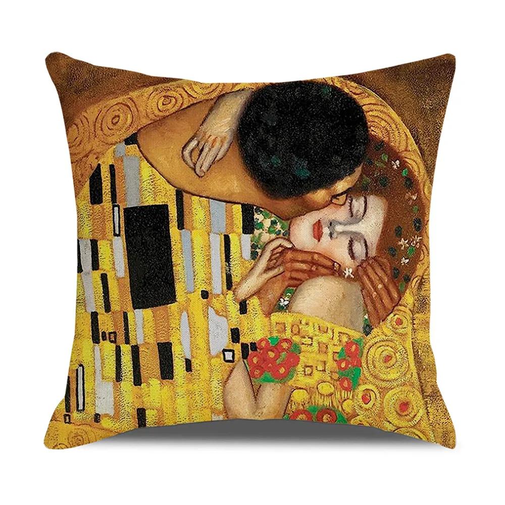 Vintage Art Cushion Cover Van Gogh Oil Painting Pillowcase Living Room Sofa Decoration