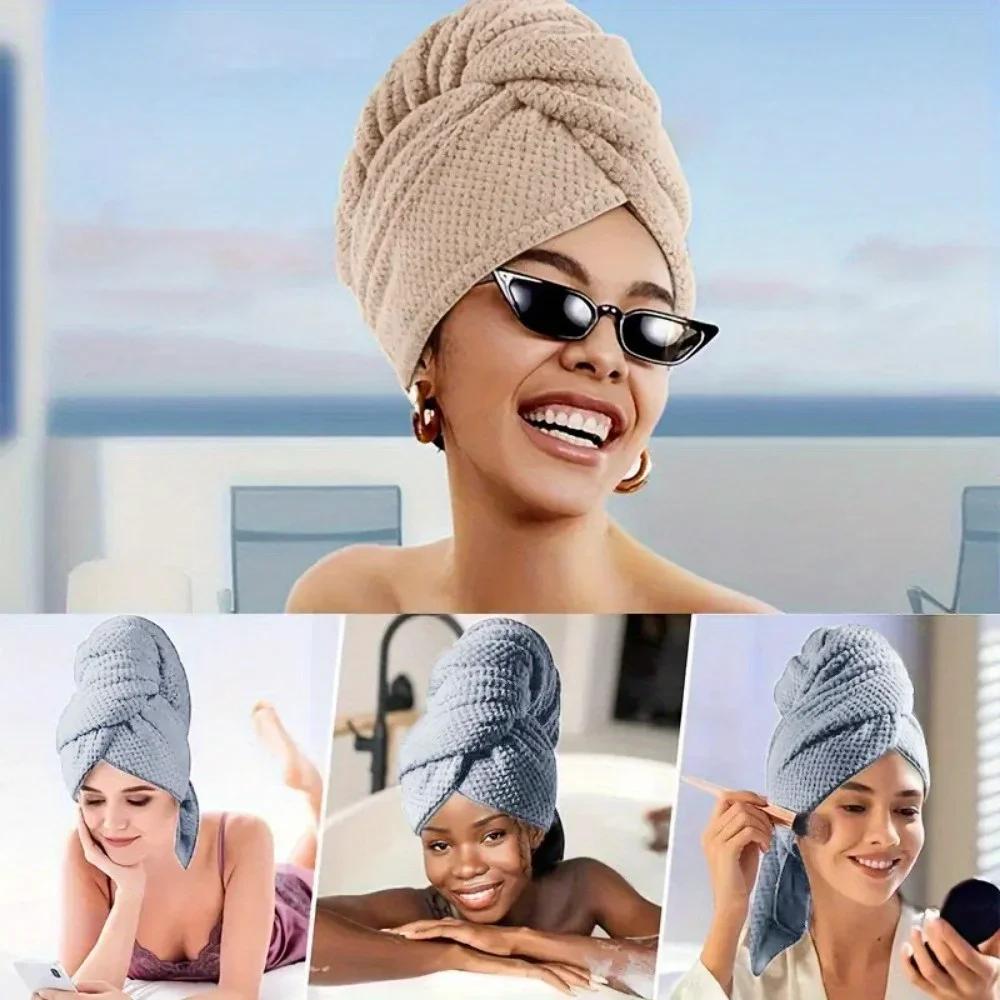 Women's Stretch Hair Drying Towel - Absorbent,unscented,with Elastic Band for More Convenient Use,ideal for Bathroom Products