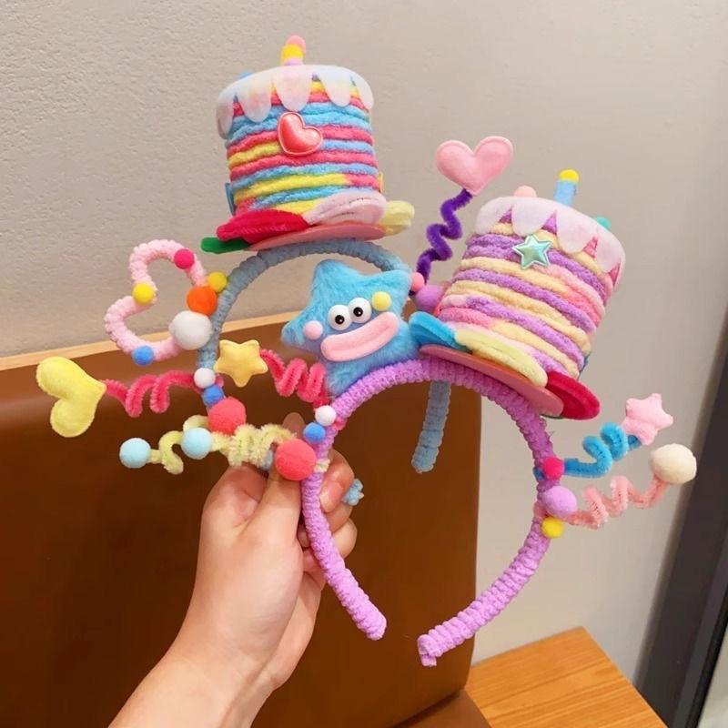 Birthday Twisting Stick Headband Eye-Catching Birthday Cake Headdress, Children'S Birthday Hat Dinner Party Photo Props