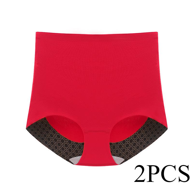 

2 шт./компл. компрессионное нижнее белье с высокой талией, корректирующее талию, бесшовное женское нижнее белье, трусики M красный