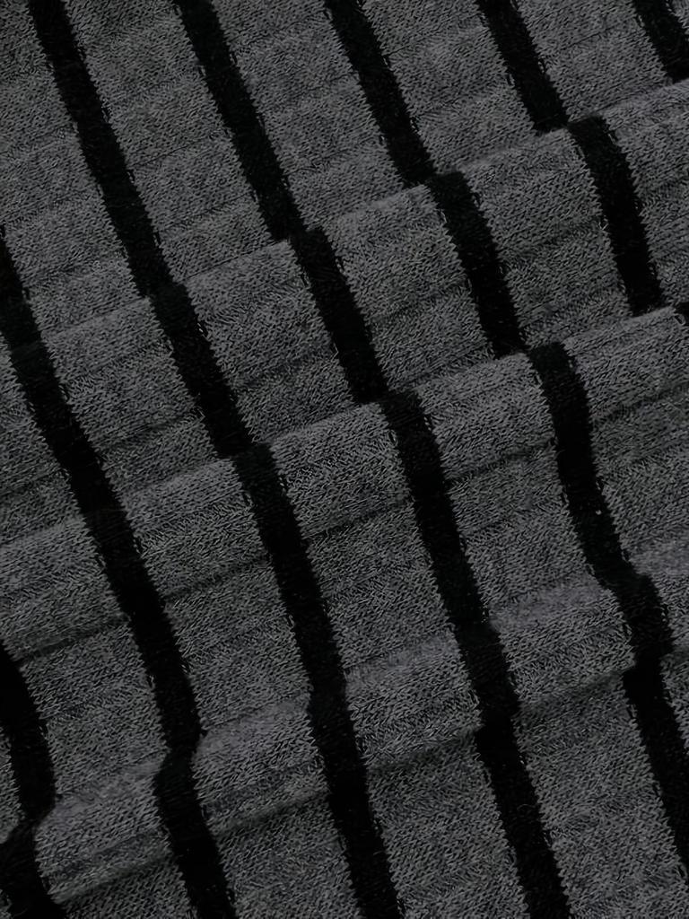 European and American Striped Slim-Fit Dress, Waist-Cinching Short Bodycon with Long Sleeves