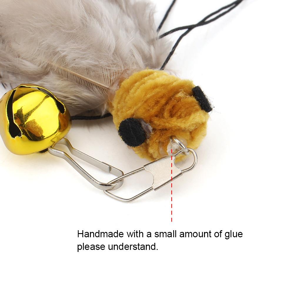 3pcs Plush Artificial Insect Cat Toy Accessories Replacement Head Cat Funny Teaser Stick Interactive Wand Feather Bug Pet Toy