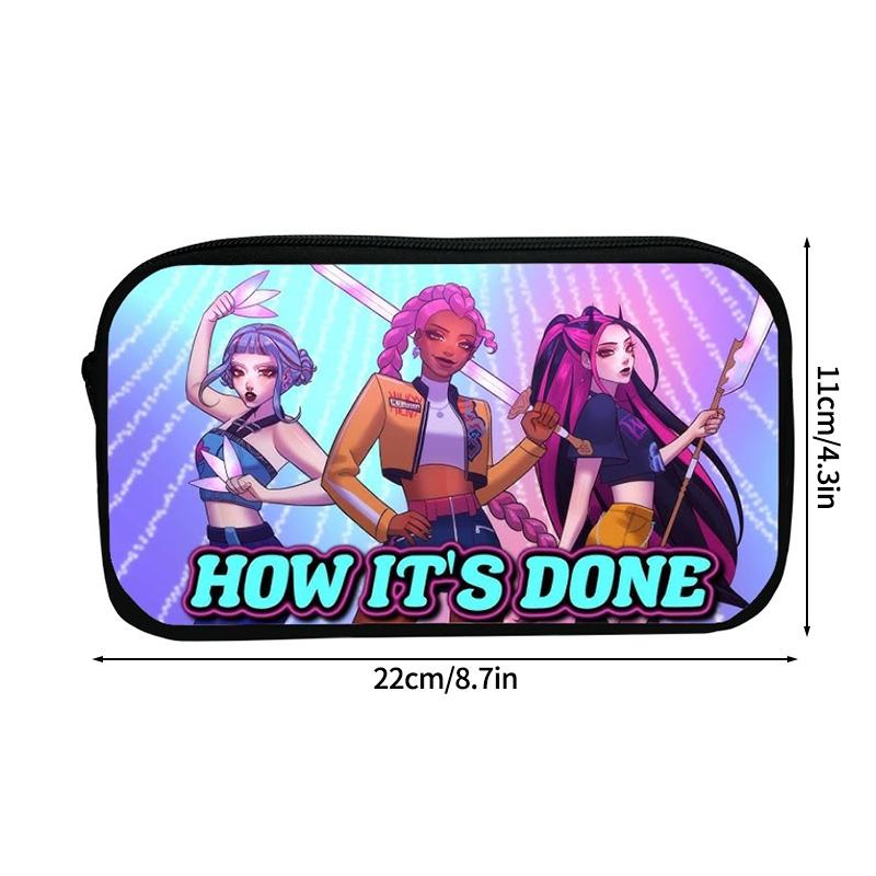 Dämonenjäger Federmäppchen Aufbewahrungstasche Cartoon Kpop D-Demon H Mädchen Federmäppchen Stifttaschen für Schüler Schreibtischzubehör