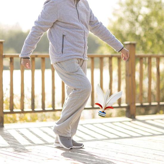 1/2/5 Pz Volani con Piume Leggeri Portatili Ispessiti Volani con Piume Colorate Sport all'Aperto con i Piedi