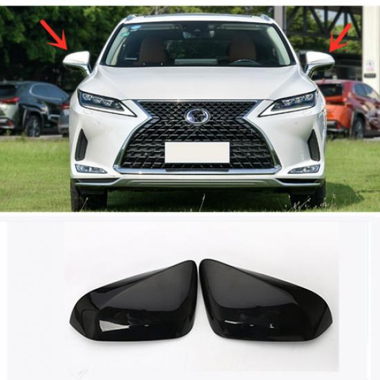 Bright Black Rearview Mirror Cover Trim For Lexus RX350 RX450H 2016-