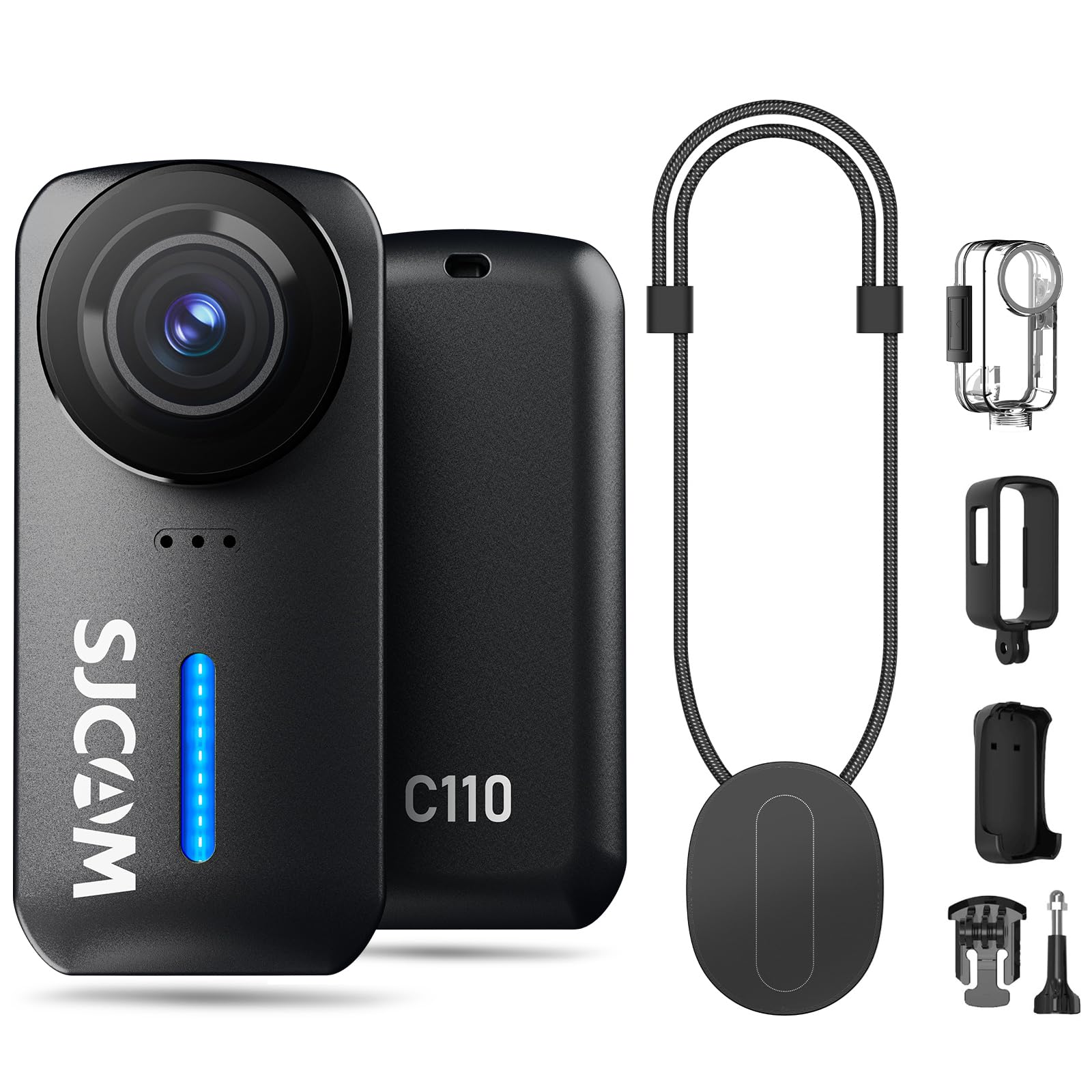 

Кишенькова камера SJCAM C110 4K для безперервної зйомки, екшн-камера для влогінгу, зображення 8-кратний зум, водонепроникна до 30 м, зношувана камера, об єктив для та на кожен день чорний
