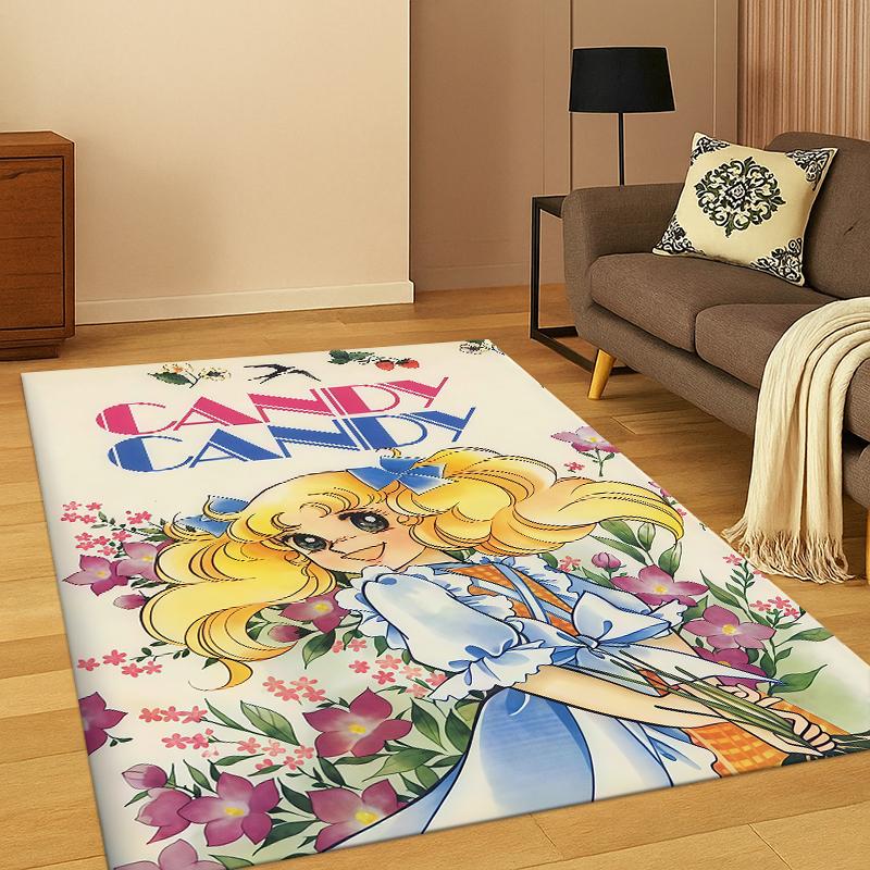 Candy Candy Girl Cartoon Anime Carpet Rug for Bedroom Living Room Sofa Playroom Doormat Home Decor ,Kid Game Area Rug Non-slip