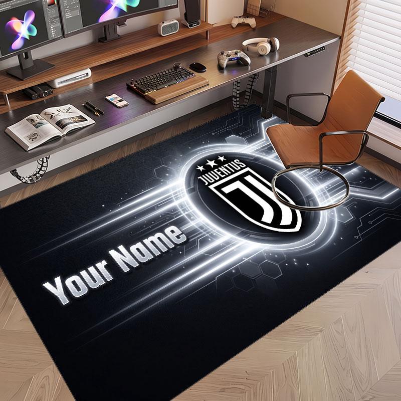 Tappeto Personalizzato Modello Juventus FC Stampa Nome Testo Morbido Antiscivolo Tappeto per Pavimento per Decorazione Interna Casa