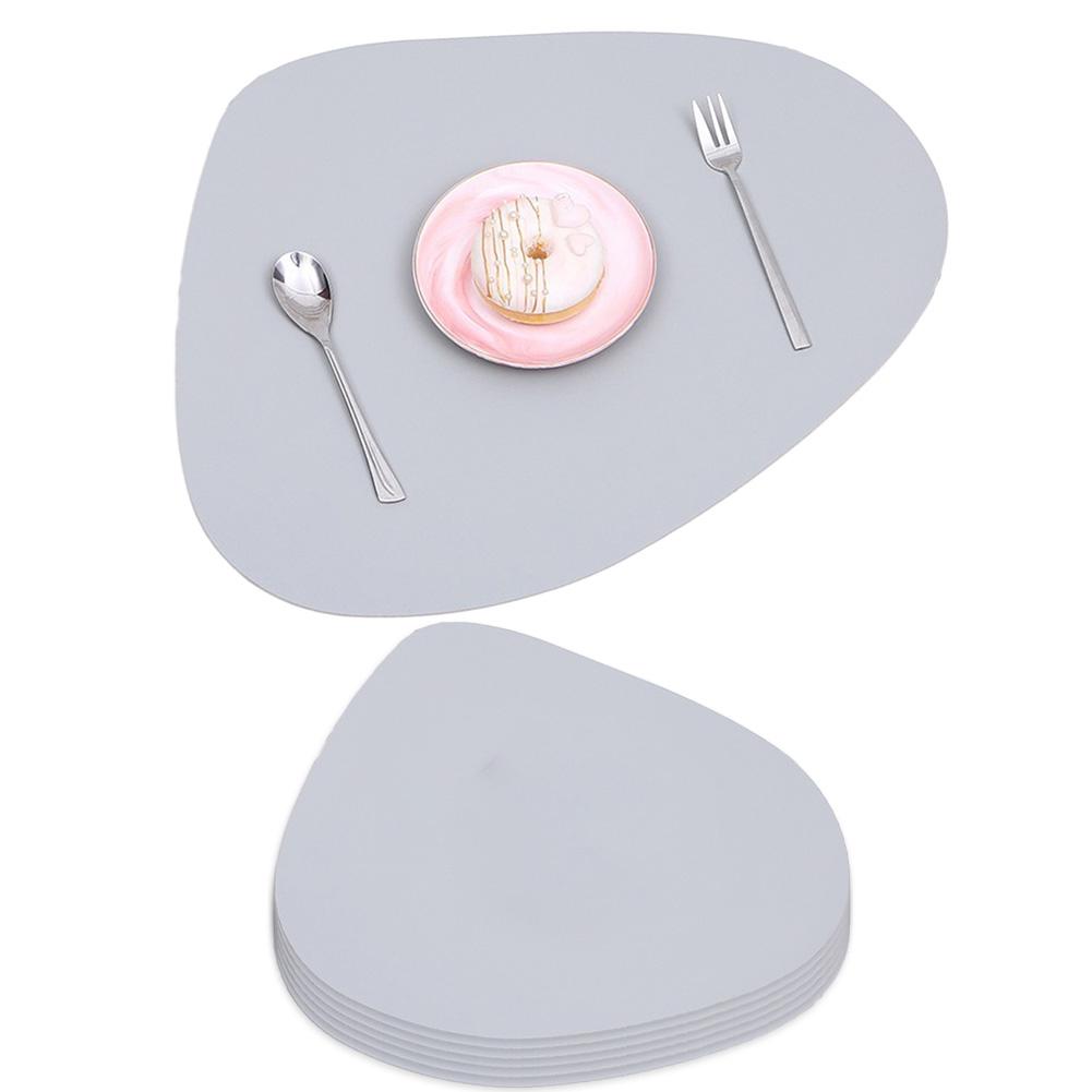 40x30cm Placemats 6pc Oval PU Leather Round Versatile