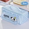 Cute Plaid Puppy Large Capacity Pencil Case Multi-Function Cartoon Stationery Bag with Prism Design Stain Resistant