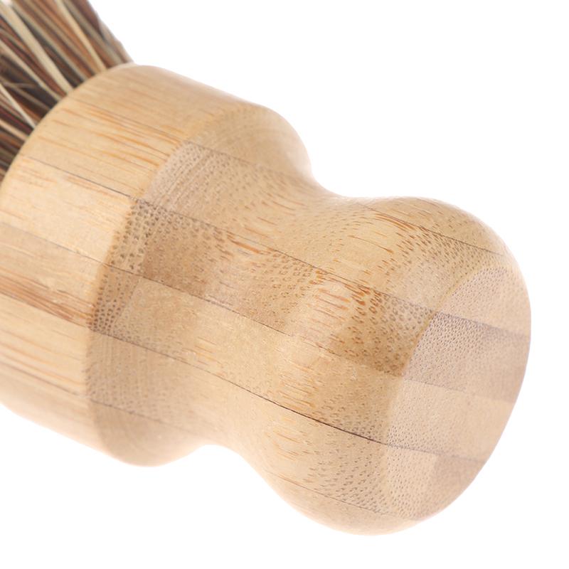 Kitchen Cleaning Brush Sisal Palm Bamboo Short Handle Dish Brush Bowl Pot Brush