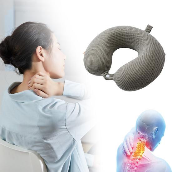 Reisepute Nakkestøttepute Ensfarvet Ekstra Myk Pustende Lindrer Tretthet Ergonomisk U-formet Nakkepute