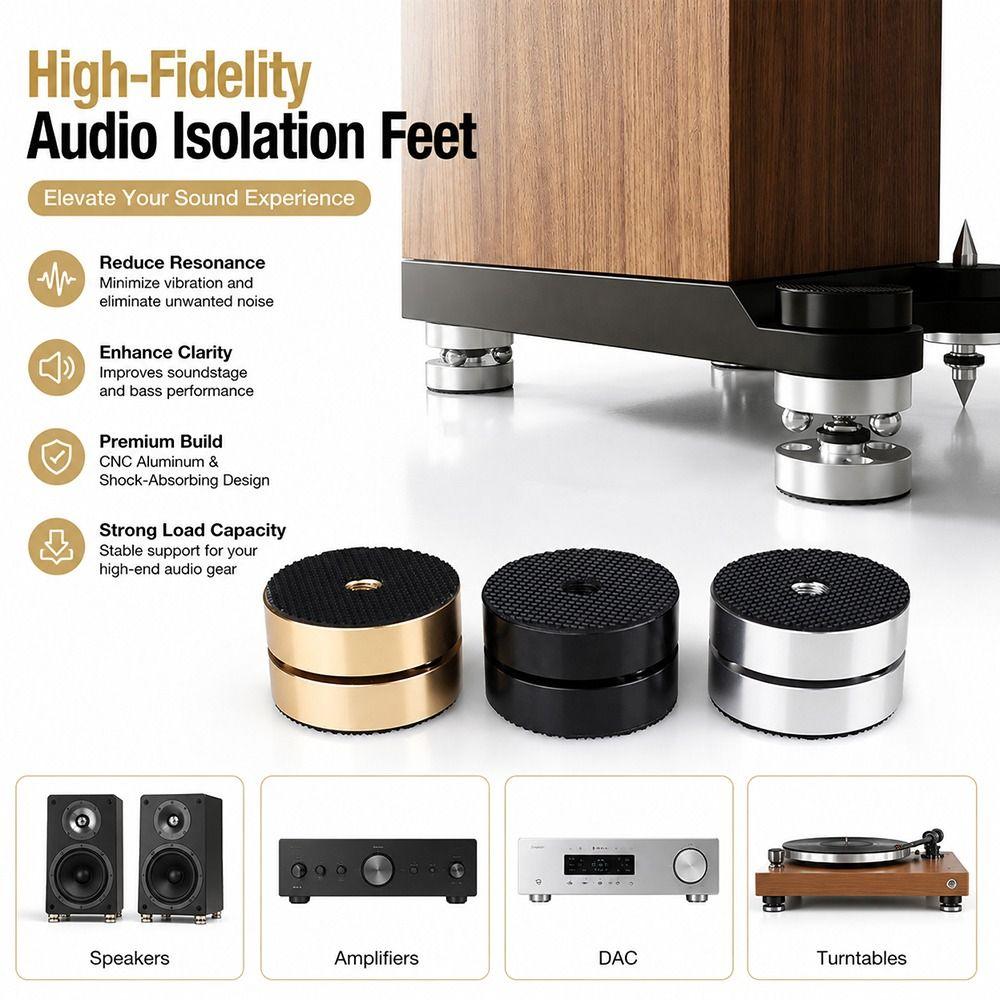 1Pcs Aluminum Magnesium Alloy HiFi Audio Isolation Feet for Speaker Amplifier DAC