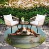 Basset Hound and grass pattern round rug,Carpet Rug for Living Room Bedroom  Playroom ,Non-slip Floor Mat,Holiday Gifts and Birthday Gifts.