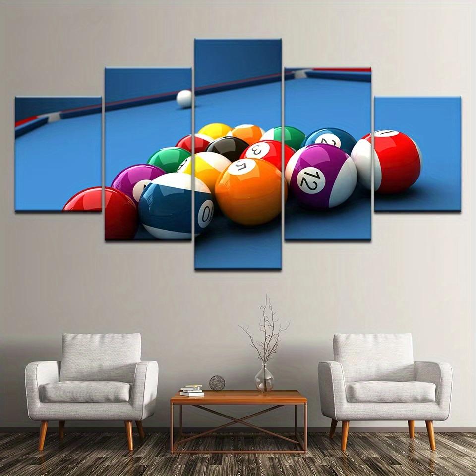 Poster Tavolo da Biliardo, Adatto per Soggiorno, Decorazione Casa, Arte a Tema Sportivo, Appassionati di Giochi e Intrattenimento, Senza Cornice
