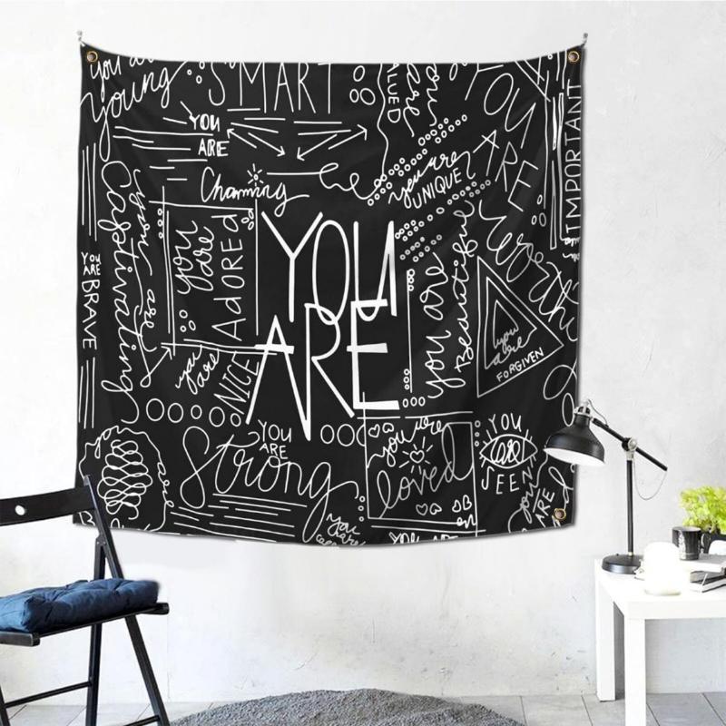 Quote You Are Wall Tapestry Inspirational Classroom Positive Kids Tapestries Wall Hanging Motivational Positive Affirmations 70x100CM