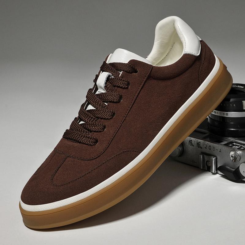 Fashion Retro Fashionable Comfortable Man Flat Walking Shoes Brand Split Leather Sports Shoes Quality Men Commuting Leather Casual Shoes