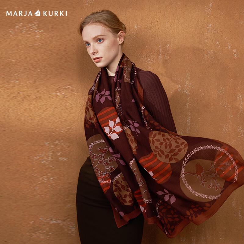 MARJA KURKI Moon's Radiance Printed Wool Scarf