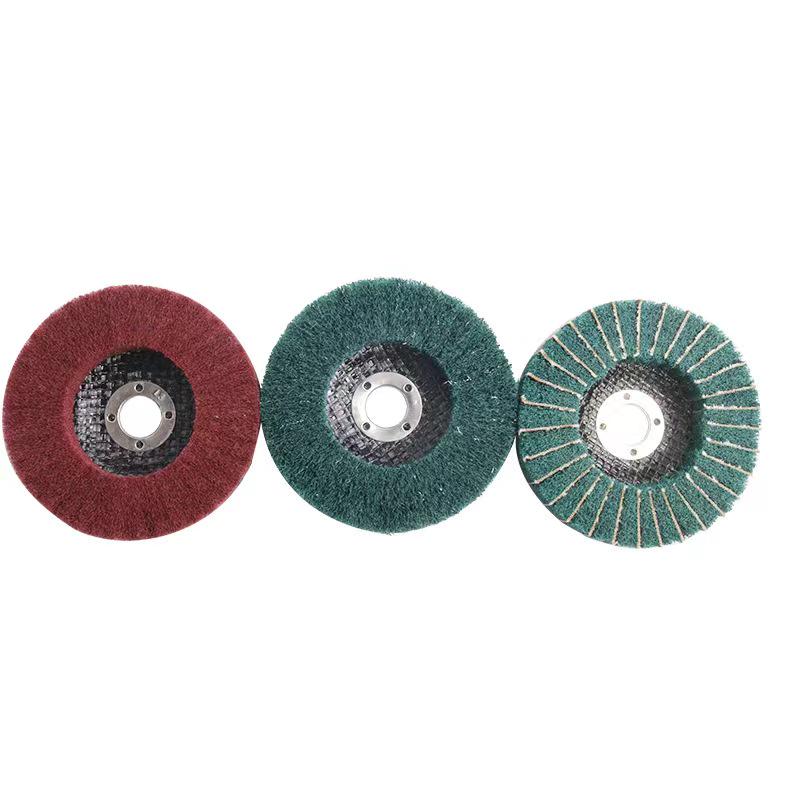 4-inch Vertical Scouring Pad Polishing Wheel, 100x16mm Stainless Steel Brush Sandpaper Flap, Flying Wing Grinding Disc