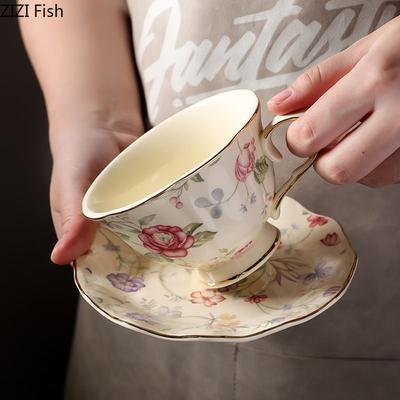 Xícara e Pires de Cerâmica com Textura de Rosa Banhados a Ouro, Xícara de Café para Mesa de Jantar, Canecas para Chá com Leite, Xícara de Chá para Chá da Tarde, Recipiente para Suco de Frutas
