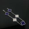 Exquisites Vierblättriges Kleeblatt Armband für Damen Fünf-Blüten Armband Zweiseitiges Natürliches Weißes Perlmutt und Karneol Armband
